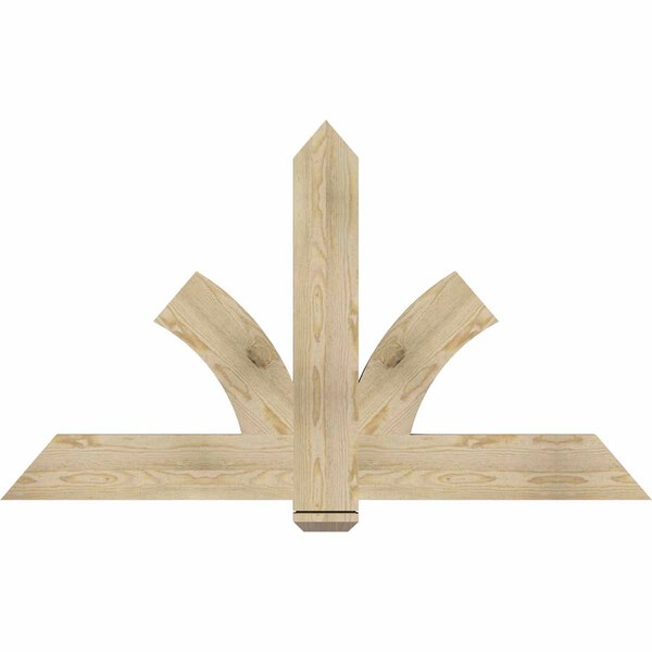 Ekena Millwork Redmond Rough Sawn Timber Gable Bracket, Douglas Fir, 60"W x 35"H x 2"D x 6"F, 14/12 Pitch GBW060X35X0206RED00RDF - main